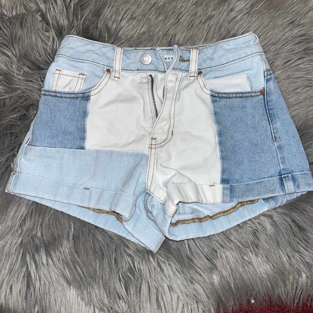 Pacsun High Rise Color-block Mom Jean Shorts